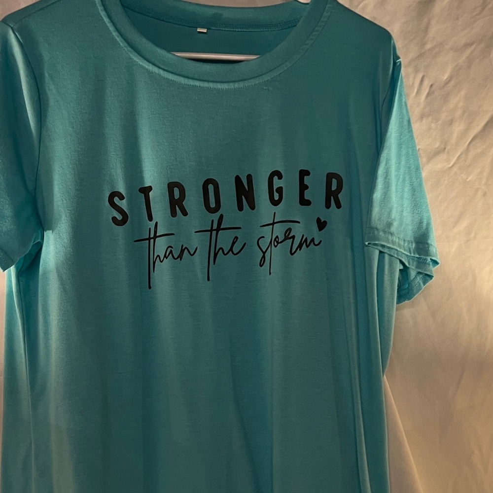 Blue Graphic Tee with Motivational Quote
